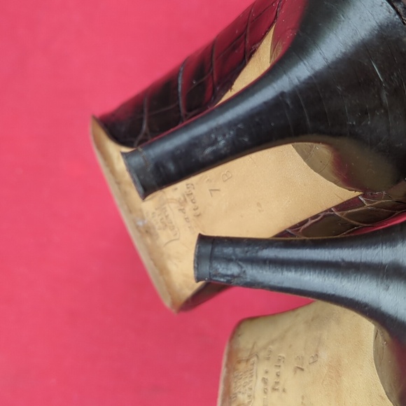 Isaac Mizrahi Crocodile Pattern Leather Pumps, Made In Italy, Vintage? - Picture 11 of 16